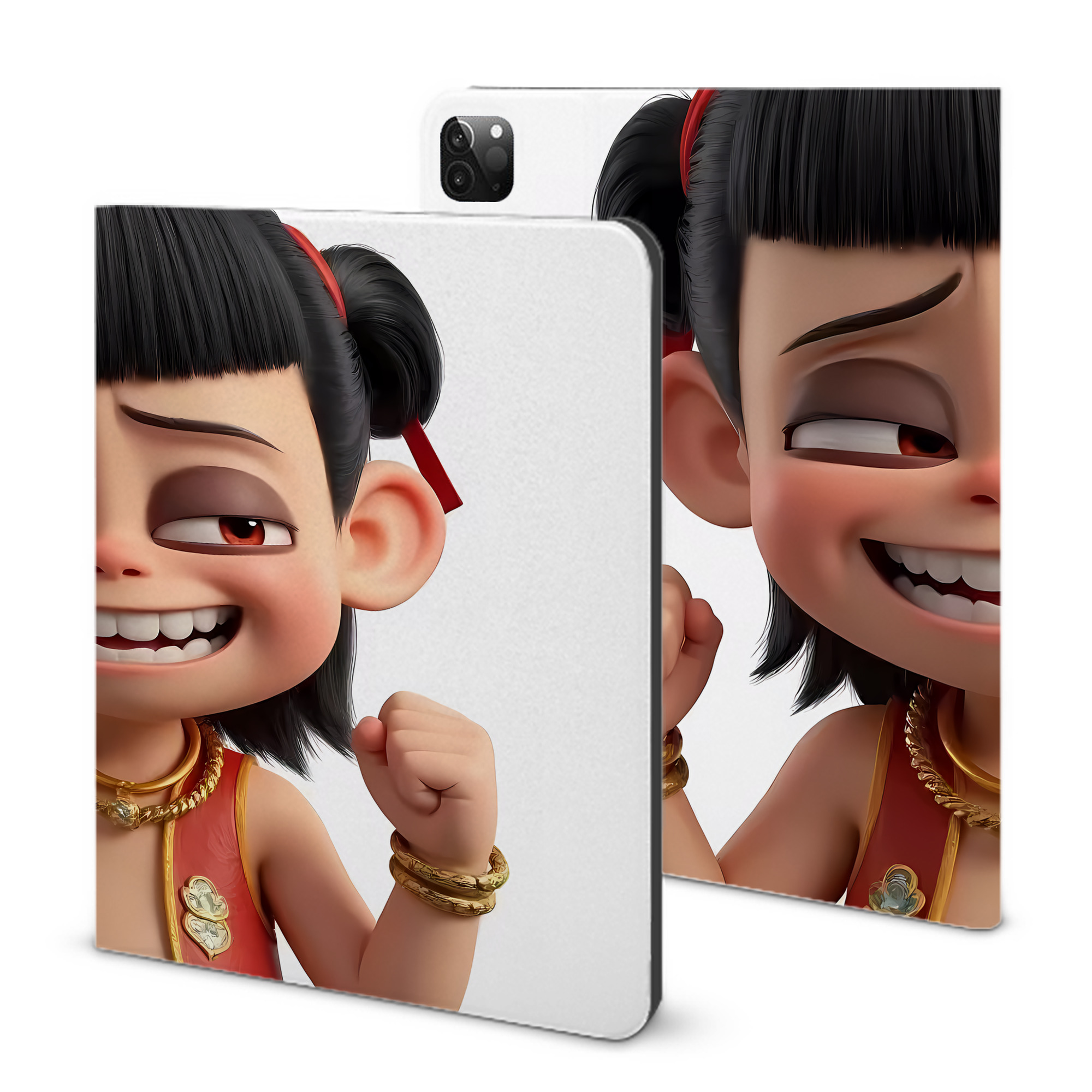 （画像用） Ne Zha 2 ナタ 魔童の大暴れ IPadケース ペンホルダー付き ブックスタイルデザイン